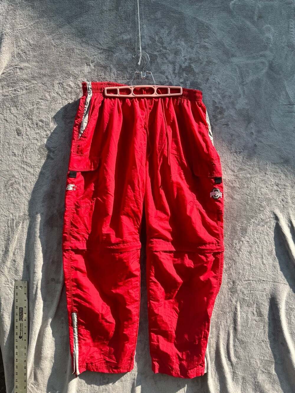 Vintage Y2K Starter Ohio State Buckeyes Red Convertible Cargo Pants